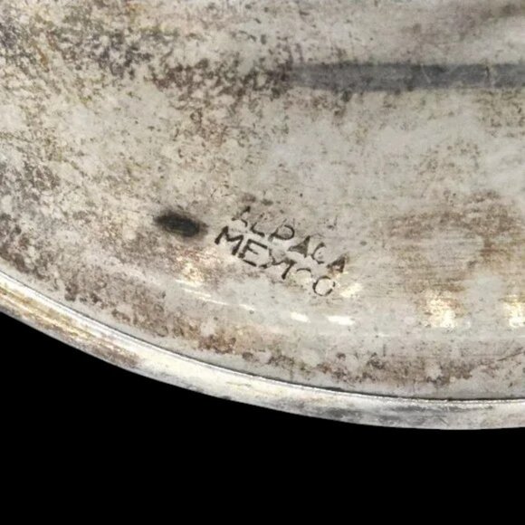 Vintage Alpaca Mexico Flower Silver Tone Enamel MOP Bracelet - Picture 4 of 4